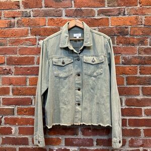 Mud Pie Denim Jacket with Frayed Hem
